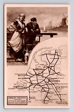RPPC Netherland State Railways Map Windmills Netherlands Real Photo Postcard picture
