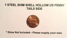 1 STEEL SHIM SHELL US PENNY TAIL Dime Magic Trick Hollow Coin Magnetic Vanishing picture