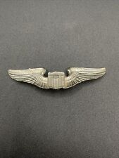 b9742 WW2 US Army Air Force USAAF Pilot Wing English Silver metal pin back B1D picture