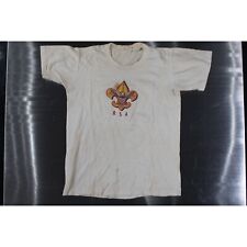 Vintage1950s BSA T-Shirt Boy Scouts of America Eagle Symbol Pullover White PO15 picture
