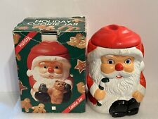 Vintage 1980's Santa Claus Cookie Jar Christmas Kitchen Decor 8” Made In Taiwan picture