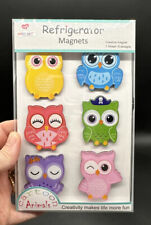 Cute Owl Fridge Magnets -  Large Strong Colored Magnets for 6 Owl Magnets picture