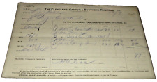 DECEMBER 1896 CLEVELAND CANTON & SOUTHERN RAILROAD W&LE PREDECESSOR FREIGHT BILL picture