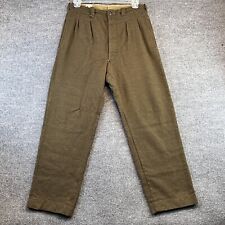 Vintage French Military Pants Men's 34 Green Wool Mitin Antimite Definitif picture