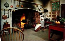 Governors Palace Kitchen Fireplace Williamsburg Virginia VA Postcard VTG UNP picture
