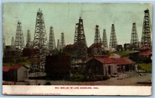 Antique Postcard~ Oil Wells~ Los Angeles, California~ CA picture