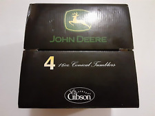 Everyday Gibson JOHN DEERE Conical Tumblers/Glasses 16 Oz. SET OF 4 in BOX picture