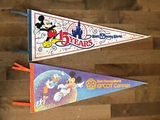 Vintage 1982 Disney World Epcot Center Collectible Pennant & 1986 15 Years WDW picture
