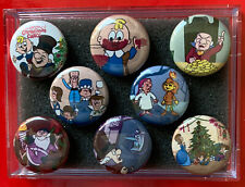 Mr. Magoo's Christmas Carol Set A 8 Xmas Christmas 1 inch Round CERAMIC Magnets picture