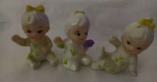 3 Vintage Napco Baby Miniature Figurines Set Of 3 Babies picture