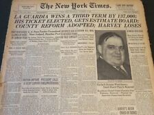 1941 NOV 5 NEW YORK TIMES - LA GUARDIA WINS A THIRD TERM BY 137,000 - NT 6314 picture