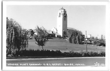Boise, Idaho RPPC OSL DEPOT Howard Platt Gardens Railroad Vintage Postcard 1930s picture