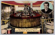 NYC~Jack Dempsey's Portrait & Broadway Restaurant~Vintage Linen Postcard picture