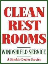 Sinclair Oil Rest Rooms, Windshield Svc. NEW Metal Sign: 12 x 16,  picture