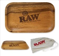 RAW Rolling Papers ACACIA WOODEN wood TRAY 11x7 w/ Storage Bag picture
