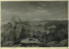 1931 Press Photo Mural of Yosemite valley, by George Peter, Milwaukee Museum. picture