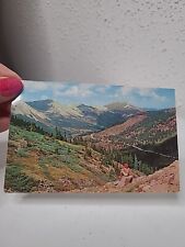Vintage Unused Castle Peak Aspen Colorado Postcard   Ephemera Girl On Mountain picture