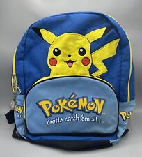 Vintage 1999 Pikachu Pokemon Zip Backpack Rare Gamer EUC picture