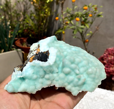 528g Large Natural Rare Blue Aragonite Fluffy Spheres Rough Mineral Specimen picture