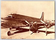 Airplane Postcard Historic Alitalia Airlines Douglas DC-4 Plane Stats BY2 picture