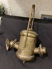 Angle Lamp Company Brass oil hanging double - was electrified picture
