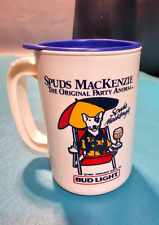 SPUDS MACKENZIE MUG w Lid Bud Light 1986 SUPER MAX USA Plastic 20 oz Rare picture