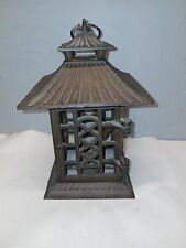 VTG Cast Iron Asian Japanese Pagoda Garden Hanging Tea Light/Candle Lantern picture