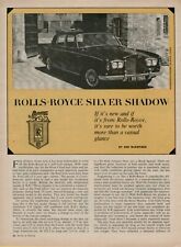 1966 Rolls-Royce Silver Shadow New Car Smaller than Cloud Casual 5 Pg Road Test picture