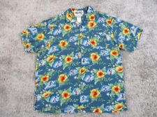 Disney Parks Shirt Mens Extra Large Blue Aloha Surf Mickey Vintage Hawaiian picture