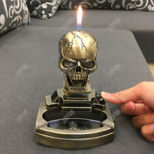 Skull Shape Novelty Cigarette cigar Ashtray Ash Tray with lighter No Gas picture