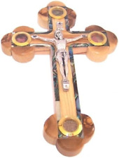 Thick Grade a Olive Wood 14 Stations Crucifix with Samples and Mother of Pearls  picture