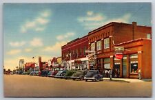 Vintage Postcard NM Lordsburg Railroad Avenue Coke Sign Old Cars Cafe ~12003 picture
