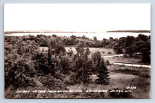Vintage RPPC Washington Island WI Detroit Harbor from Wickman Hill O35 picture