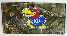 Kansas University Jayhawks Realtree Camo Car Truck Auto Tag License Plate Game picture