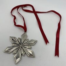 Christmas Gorham Snowflake Ornament Silver Plated 1831 Red Ribbon picture