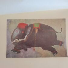 #AX Escaping Elephant Indian Mogul British Museum Vintage Print picture