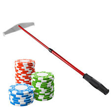 Portable Telescopic Metal Poker Chip Collector Rake Retractable Stick Pusher Red picture
