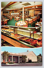 1960 Vintage Buffet Scene~Sweden House Multiview~St.Pete Florida FL VTG~Postcard picture