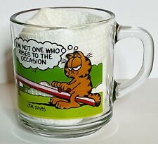 VINTAGE 1978 Coffee Mug Garfield Clear Glass Cup McDonald's Seesaw Jim Davis picture