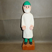 VTG Romer Hand Carved Wood Doctor Surgeon Figurine Made in Italy picture