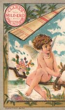 1880s-90s Clark's Mile-End Spool Cotton Calendar Small Angel on a Limb picture
