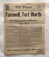 FAREWELL FORT WORTH /FINAL NEWSPAPER ISSUE FORT WORTH PRESS 1975 picture