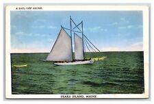 Generic Scenic Greetings Boat on Water Peaks Island Maine ME WB Postcard V3 picture