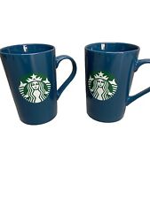 Pair - Starbucks 2020 Coffee Mugs Cup Blue Teal Lot Ceramic Used picture