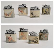 MCM 1950's Four (4) Vintage CMC Continental Lighter  Pin-up Girls On Both Sides picture