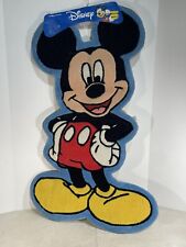 Vtg Disney Mickey Mouse Natural Leader Hook Throw Rug Wall Hanging Large 2.6’ picture