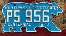 1970 NORTHWEST TERRITORIES N.W.T. CANADA CENTENNIAL POLAR BEAR LICENSE PLATE picture