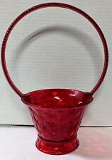 Vintage Plastic Ruby Red Easter Basket picture