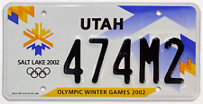 2002 United States Utah Olympic Winter Games Passenger License Plate 474M2 picture