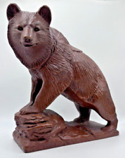 Red Mill MFG Bear Figurine Sculpture On Rock 7.5